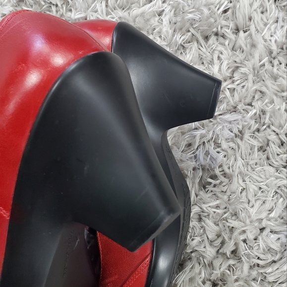 Dromedaris Red Mary Jane Heeled Loafers Size 9 - Picture 3 of 7